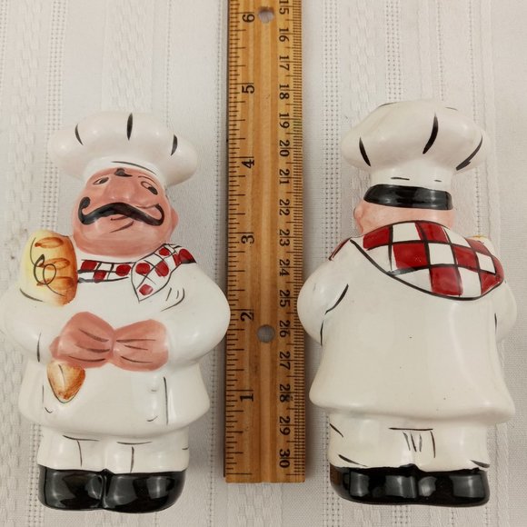 Dena Marie 3-D Ceramic Wall Hanging Bistro Chef and Chef Salt & Pepper Shakers - Picture 11 of 12